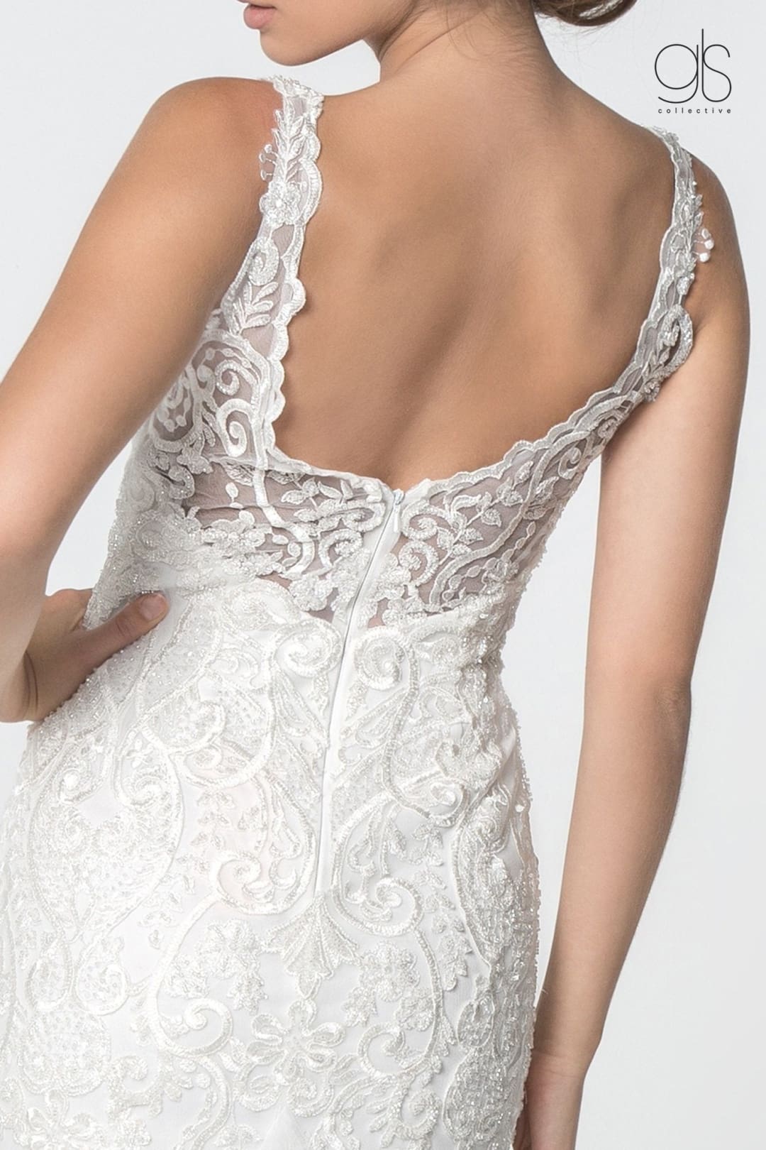Lace V-Neck Wedding Mermaid Gown by Elizabeth K GL2815 - Wedding Dresses