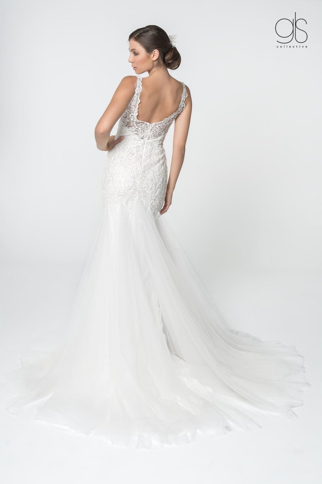 Lace V-Neck Wedding Mermaid Gown by Elizabeth K GL2815 - Wedding Dresses