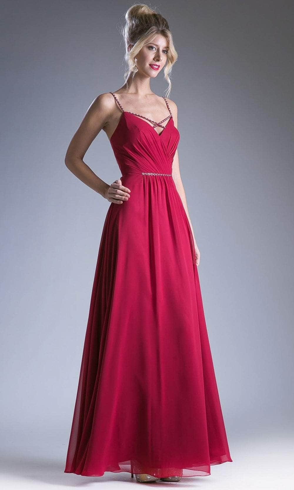 Ladivine 1010 - Crisscross Neck Chiffon Formal Dress - Prom