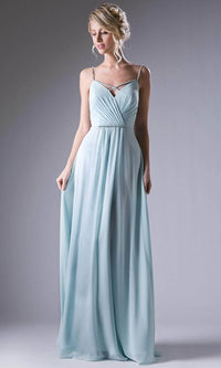 Ladivine 1010 - Crisscross Neck Chiffon Formal Dress - Prom