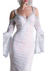 Ladivine 13112 - Sheath Gown with Lace and Bell Sleeves - Prom