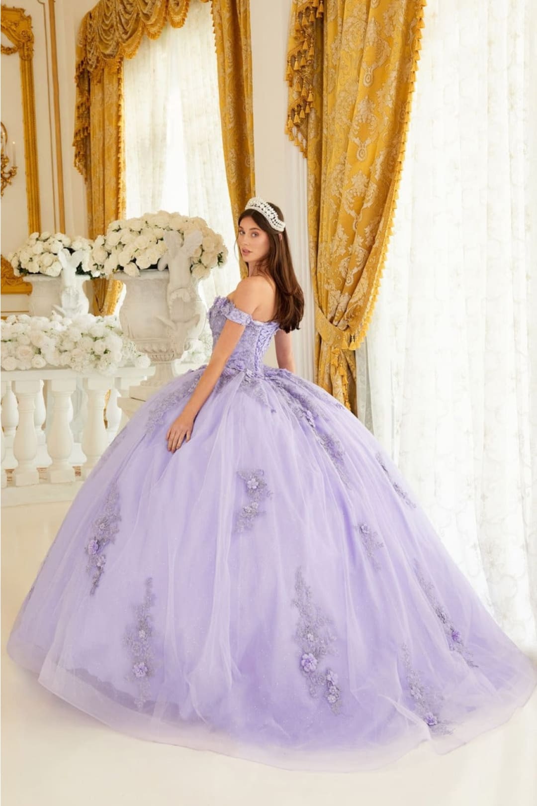 cinderella-divine-15702 Sweetheart Floral Lace Applique Evening Ball Gown - Dress