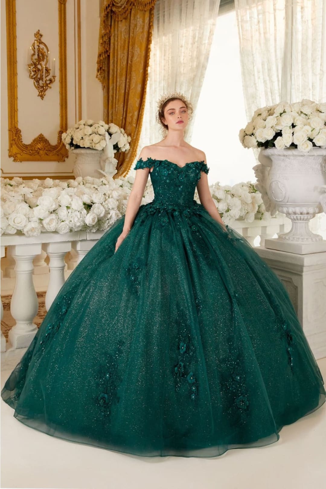 cinderella-divine-15702 Sweetheart Floral Lace Applique Evening Ball Gown - Dress