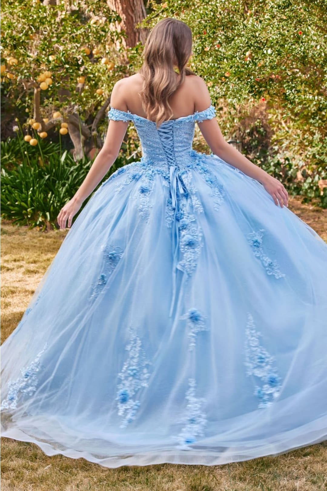 cinderella-divine-15702 Sweetheart Floral Lace Applique Evening Ball Gown - Dress