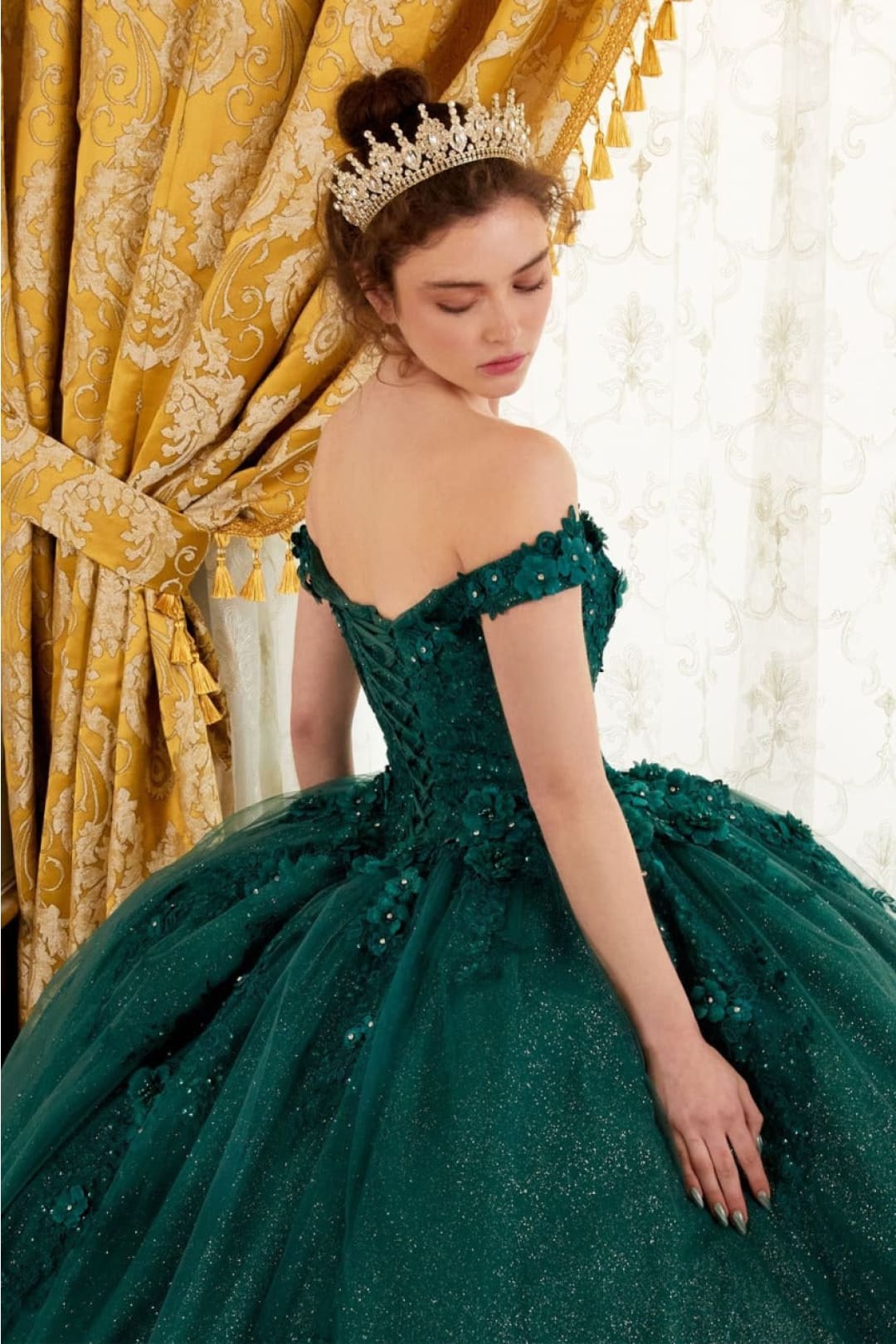 cinderella-divine-15702 Sweetheart Floral Lace Applique Evening Ball Gown - Dress