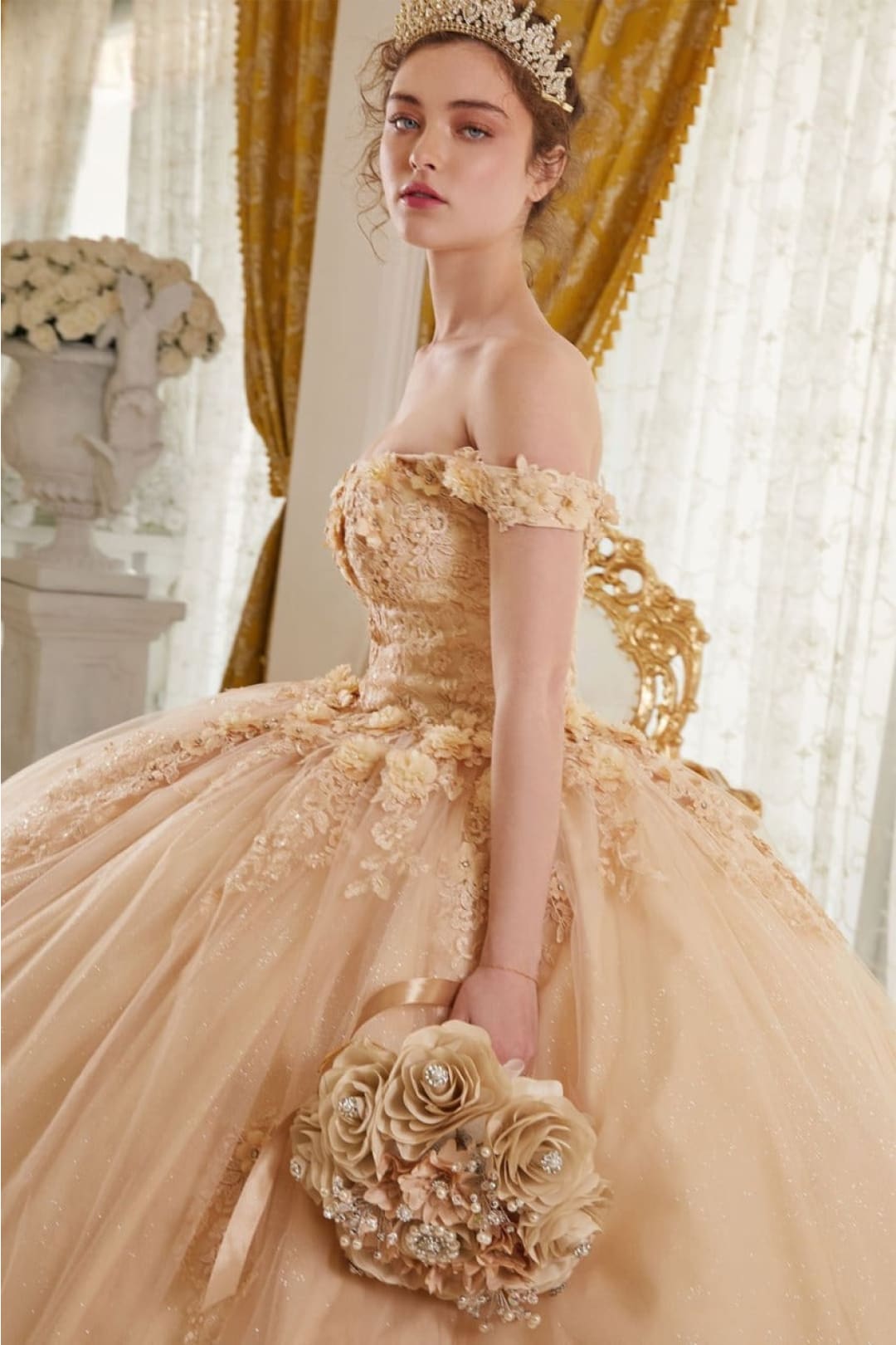 cinderella-divine15702 Sweetheart Floral Lace Applique Evening Ball Gown - Dress