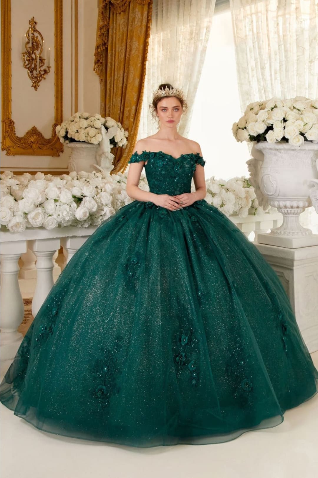 cinderella-divine-15702 Sweetheart Floral Lace Applique Evening Ball Gown - Dress