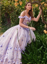 Ladivine Quinceanera Dress Floral Sweetheart Glitter Ball Gown 15704