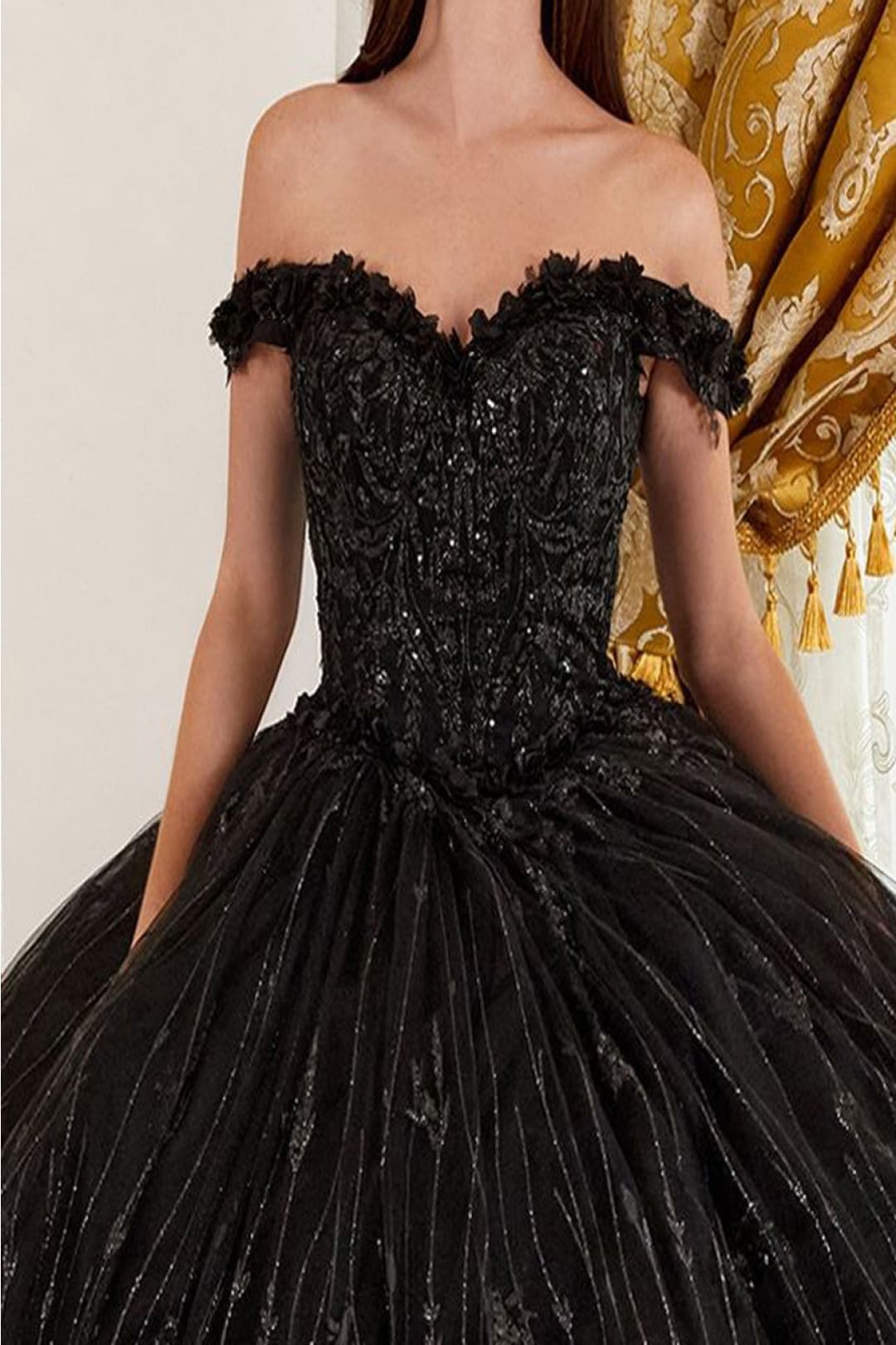 Cinderella Divine-15704 Embroidered Floral Sweetheart Corset Long Ball Gown - Dress