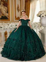 Ladivine Quinceanera Dress Floral Sweetheart Glitter Ball Gown 15704