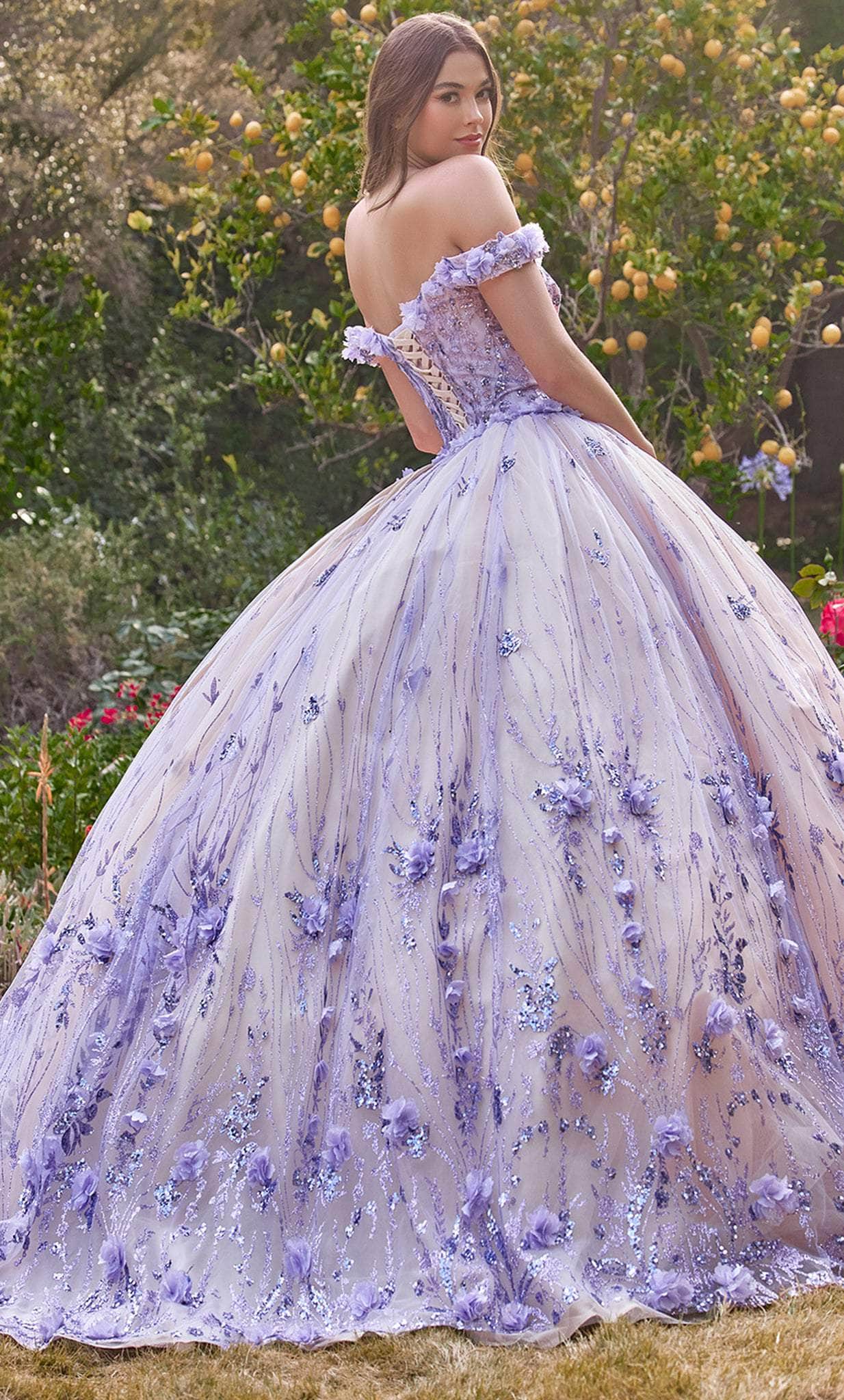 Ladivine 15704 - Sweetheart Floral Appliqued Ballgown - Prom