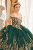 Ladivine 15705 Gold Layered Lace Applique Sweetheart Long Ball Gown - Dress