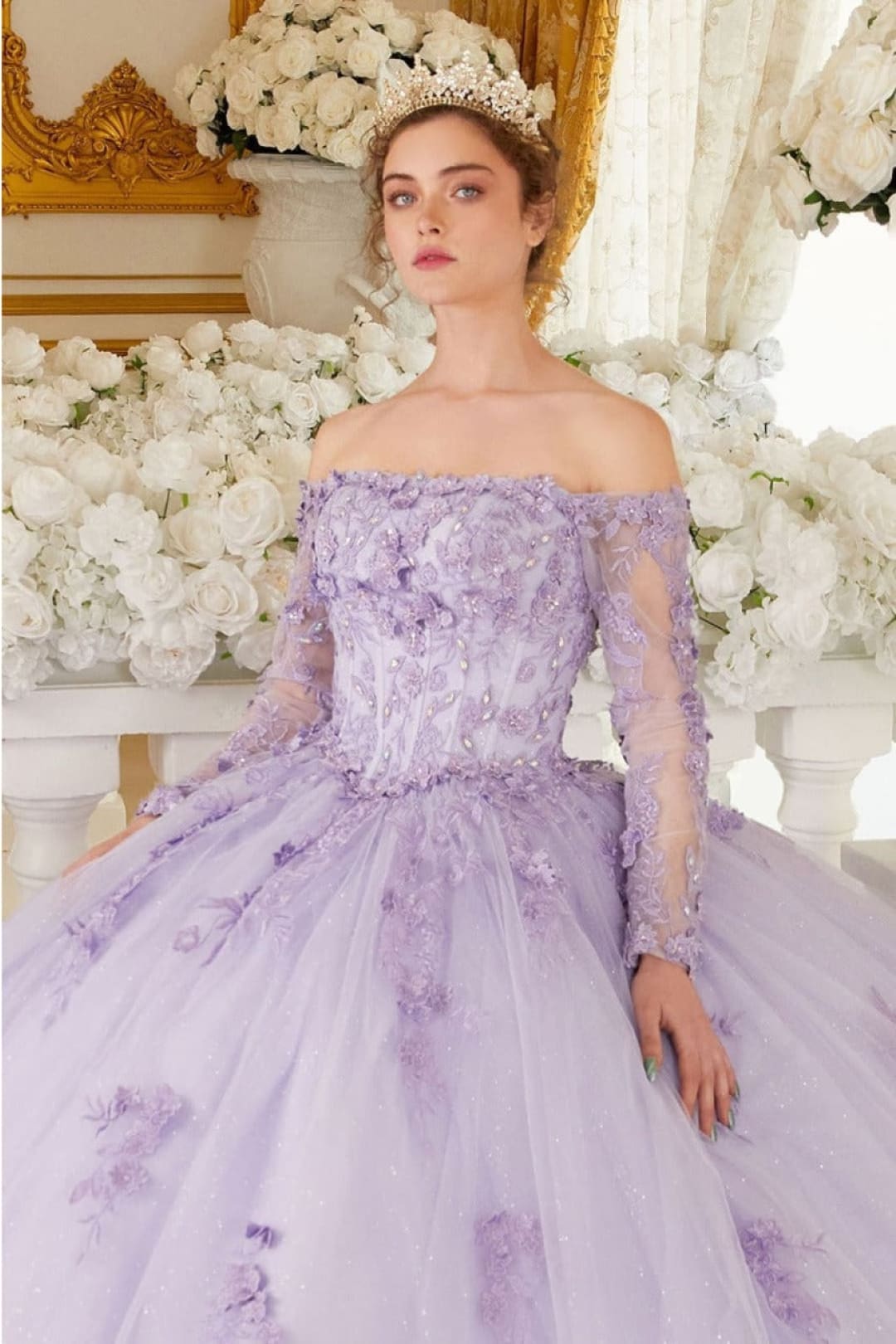 Vestido de quinceañera color lavanda Ladivine, vestido de gala para dulces 16 por 15717