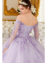 Ladivine 15706 - Long Sleeve Off-Shoulder Ballgown