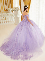 Ladivine 15709 - Beaded Off-Shoulder Ballgown