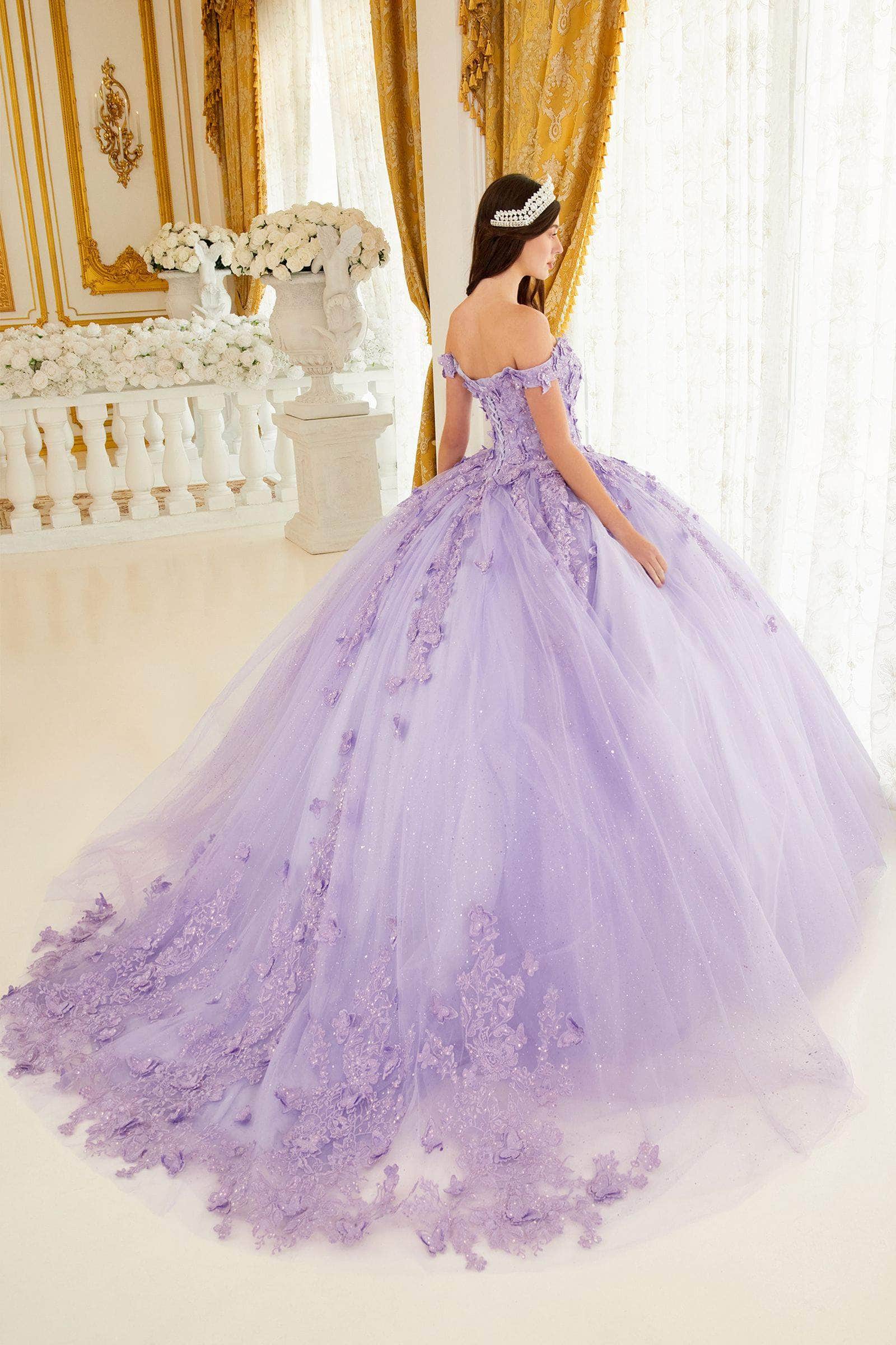 Ladivine 15709 - Beaded Off-Shoulder Ballgown - Prom