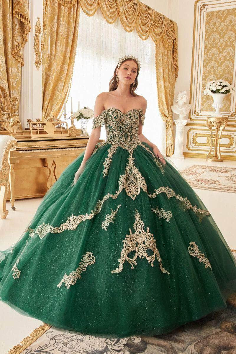 Ladivine 15711 - Lace Applique Off-Shoulder Ballgown - Prom
