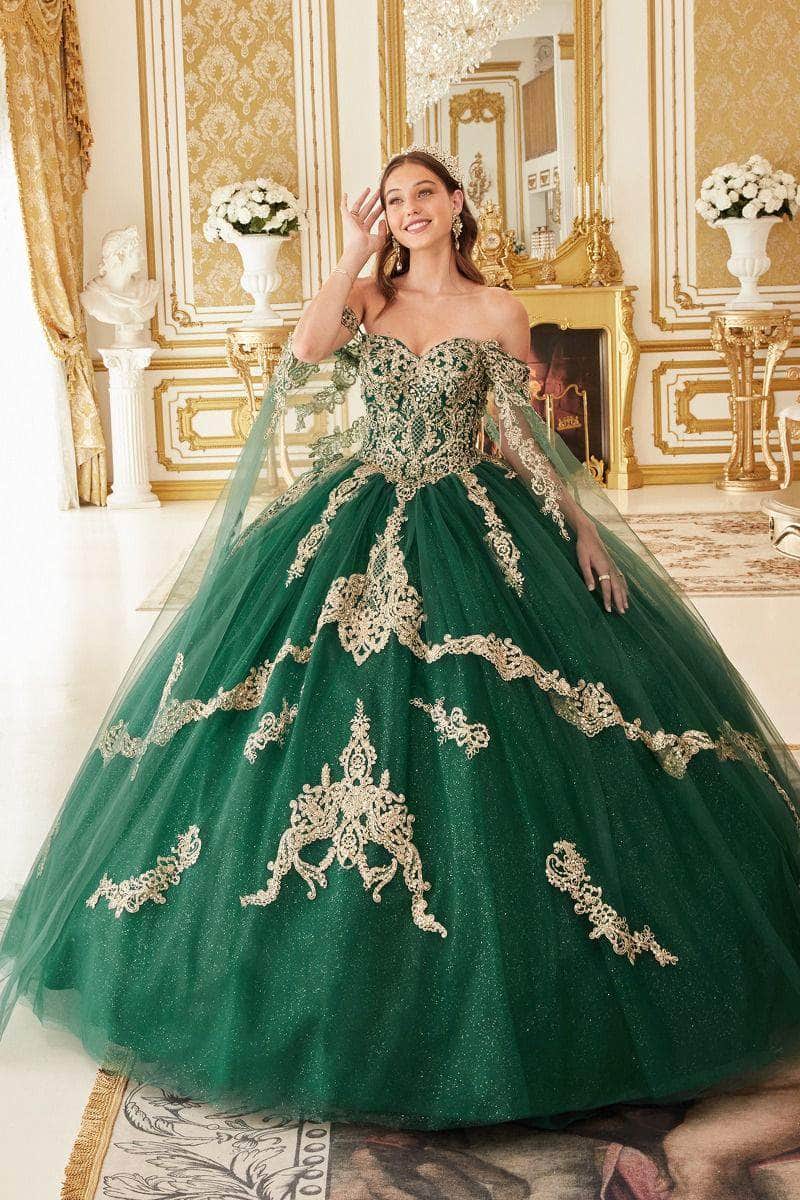 Ladivine 15711 - Lace Applique Off-Shoulder Ballgown - Prom