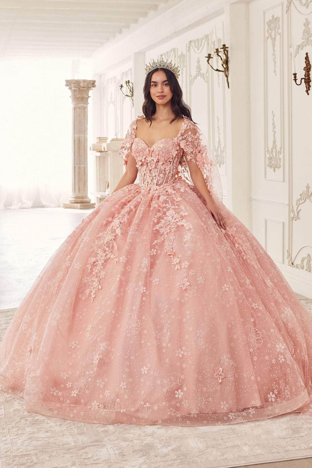 Ladivine 15719 - Applique Ornate Ballgown - Prom