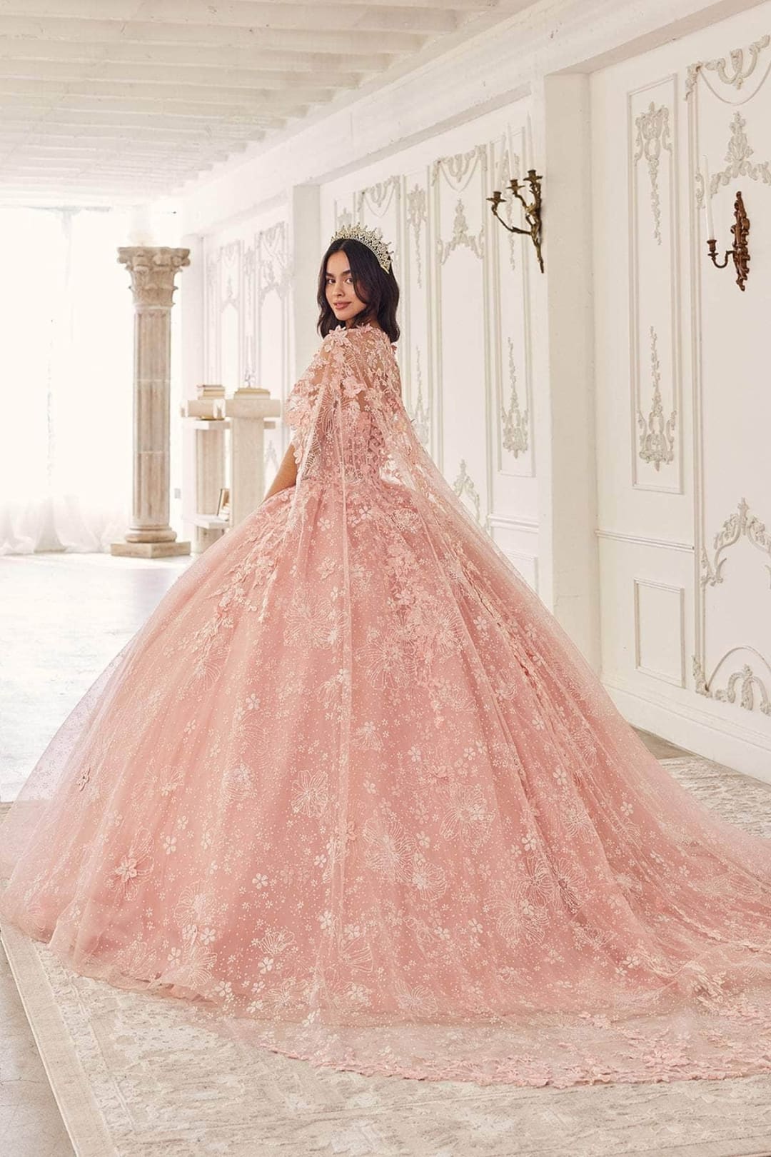 Ladivine 15719 - Applique Ornate Ballgown - Prom