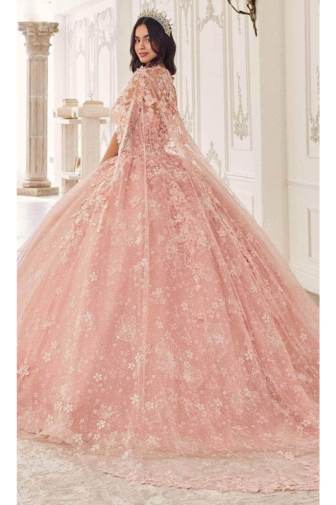 Ladivine 15719 - Applique Ornate Ballgown - Prom