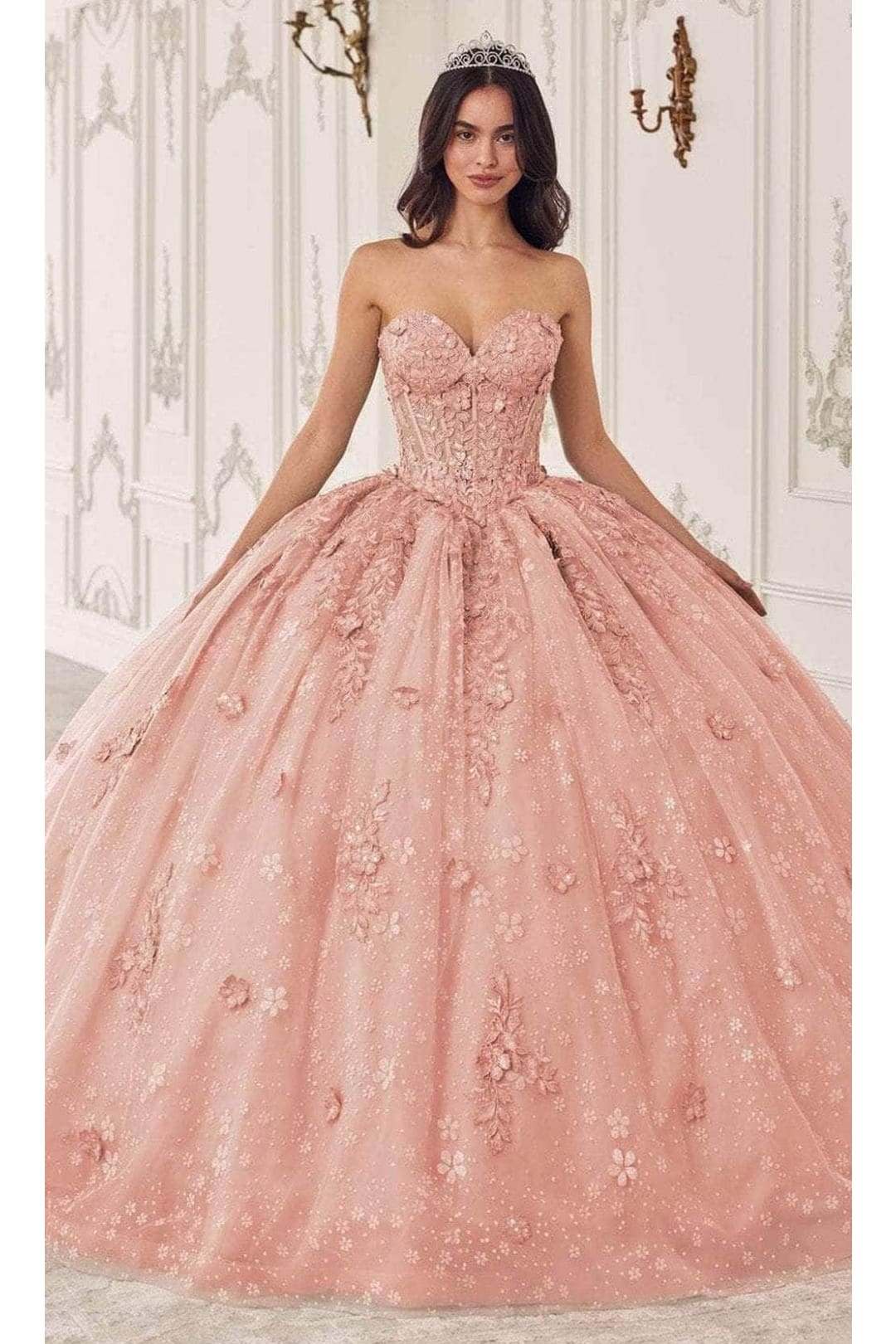 Ladivine 15722 - Puff Sleeve Classic Ballgown - Prom