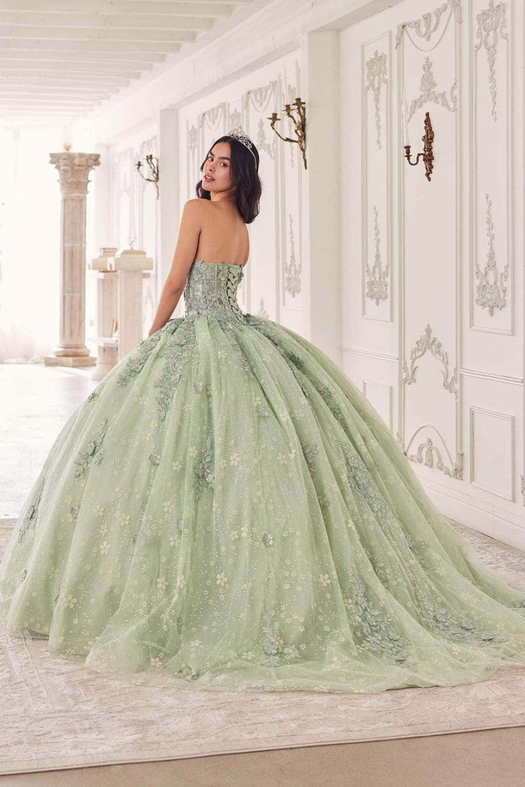 Ladivine 15722 - Puff Sleeve Classic Ballgown - Prom