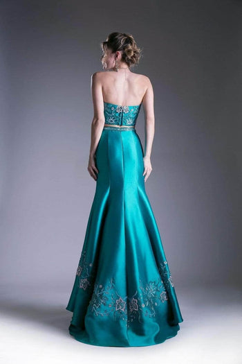 Ladivine 62211 - Two-Piece Strapless Beaded Mermaid - Prom