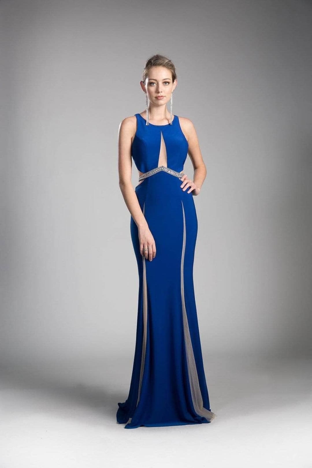 Ladivine 62806 Illusion Paneled Cutout Gown - Prom