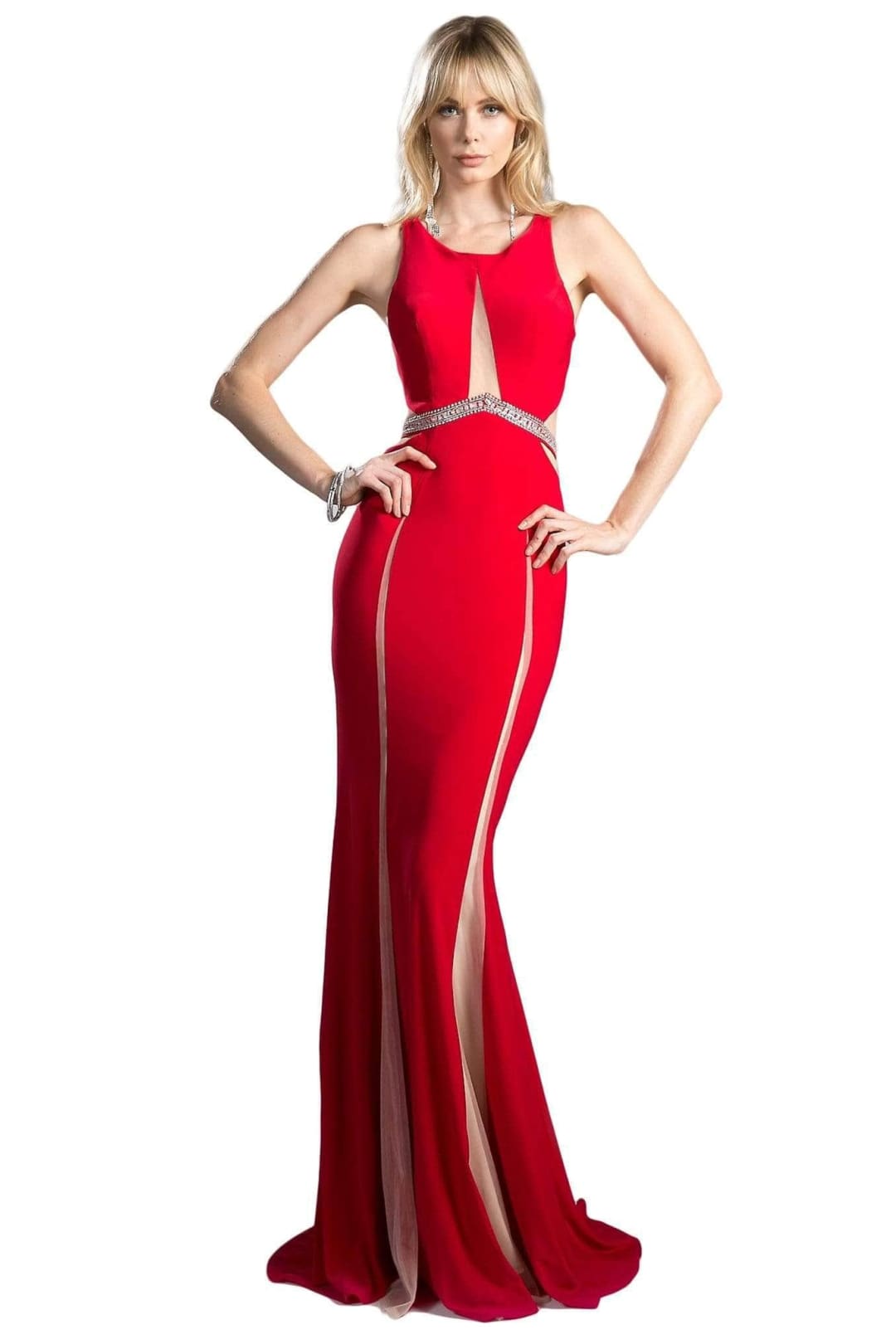 Ladivine 62806 Illusion Paneled Cutout Gown - Prom