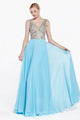 Ladivine 71190 - Sheer Long Bell Sleeves Beaded Gown - Prom