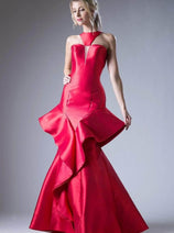 Ladivine 71428 - Ruffle Cascade Mermaid Gown Dramatic