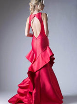 Ladivine 71428 - Ruffle Cascade Mermaid Gown Dramatic