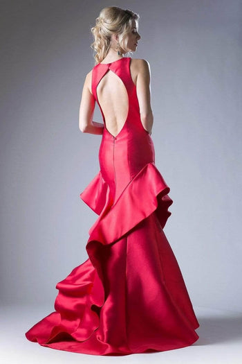 Ladivine 71428 - Ruffle Cascade Mermaid Gown Dramatic - Prom