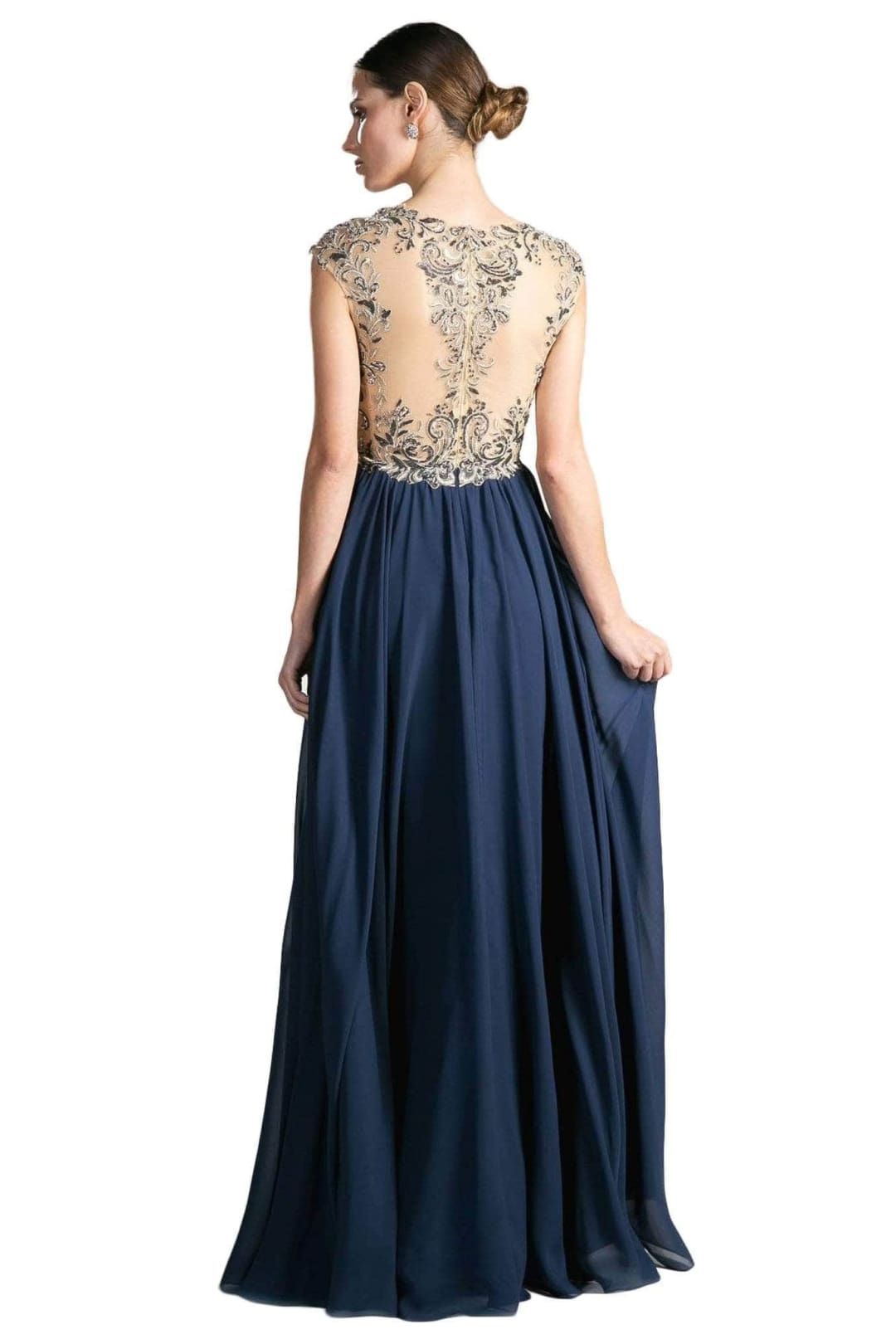 Ladivine 72 - Embellished Illusion Formal Evening Gown - Prom