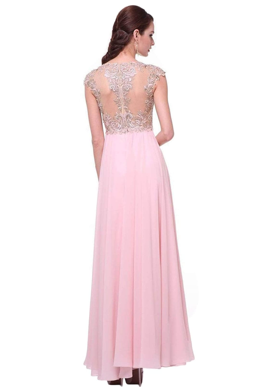 Ladivine 72 - Embellished Illusion Formal Evening Gown - Prom