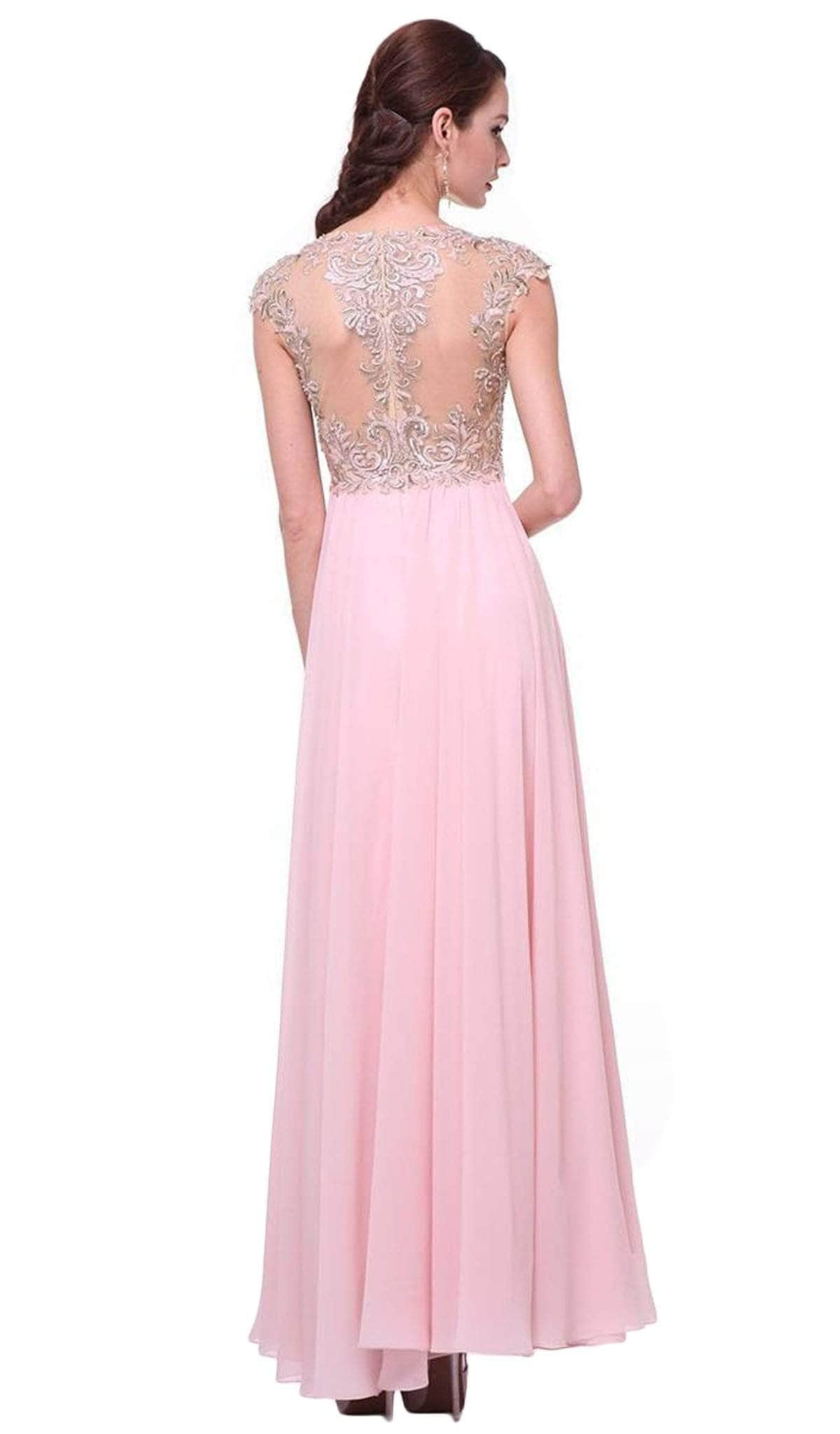 Ladivine 72 - Embellished Illusion Formal Evening Gown - Prom