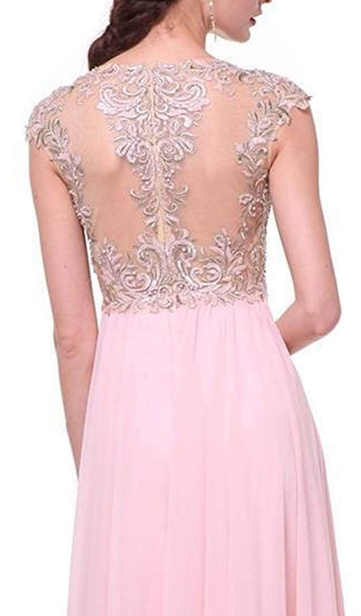 Ladivine 72 - Embellished Illusion Formal Evening Gown - Prom