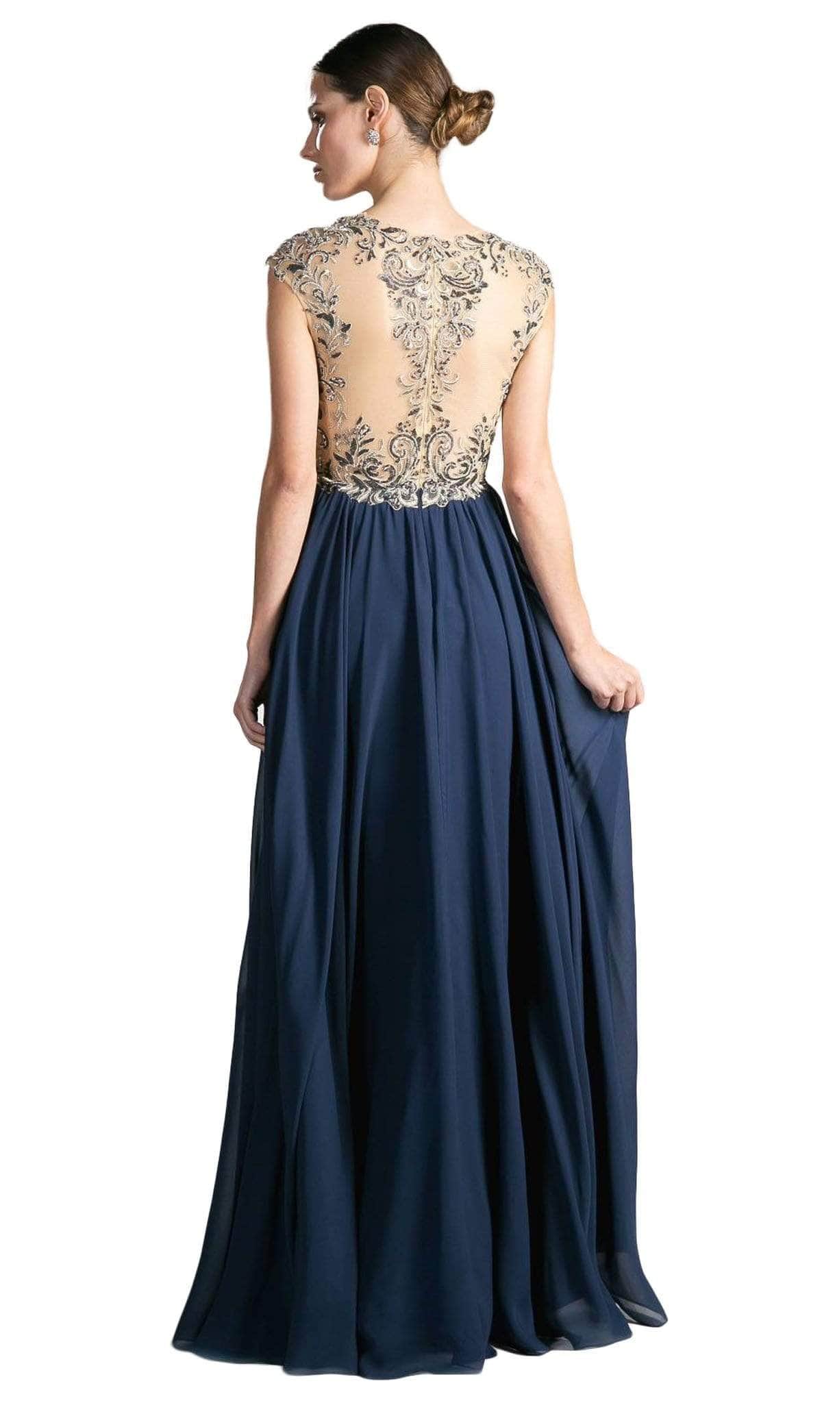 Ladivine 72 - Embellished Illusion Formal Evening Gown - Prom