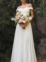 Ladivine 7258W - Scalloped Off-Shoulder Bridal Gown