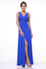 Ladivine 73 - Embellished Plunging V-neck A-line Dress - Prom