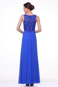 Ladivine 73 - Embellished Plunging V-neck A-line Dress - Prom