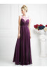 Ladivine 7458 Chiffon Empire Waist Illusion Gown - Prom