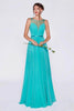 Ladivine 7458 Chiffon Empire Waist Illusion Gown - Prom