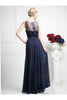 Ladivine 7458 Chiffon Empire Waist Illusion Gown - Prom