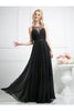 Ladivine 7458 Chiffon Empire Waist Illusion Gown - Prom