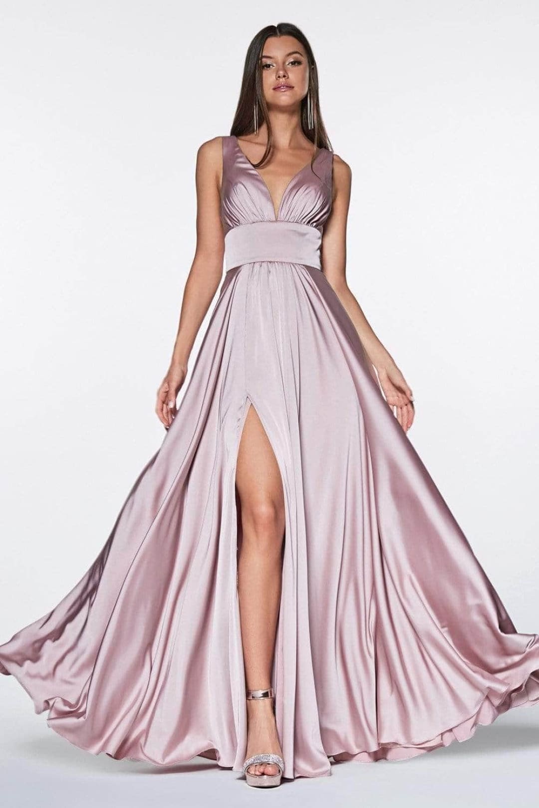 Ladivine 7469 - Satin A-Line Evening Dress - Prom