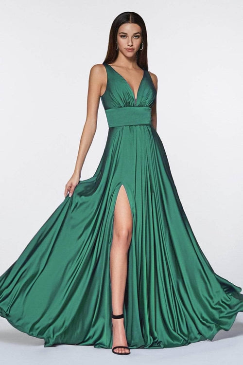 Ladivine 7469 - Satin A-Line Evening Dress - Prom