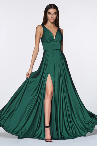 Ladivine 7469 Sleeveless Shirring Prom Evening Dress - Dress