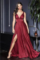 Ladivine 7469 Sleeveless Shirring Prom Evening Dress - Dress